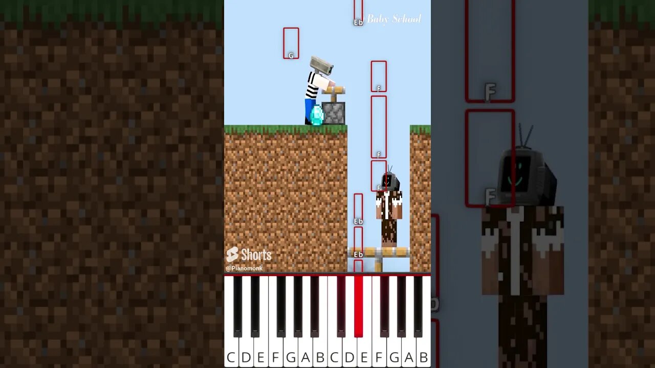 MrBeast's kindness test (@BabySchool.) - Octave Piano Tutorial