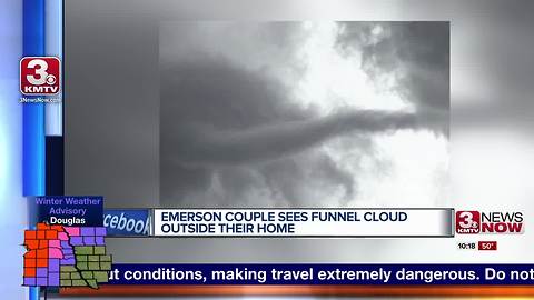 Emerson couple watched funnel cloud unfold outside their home