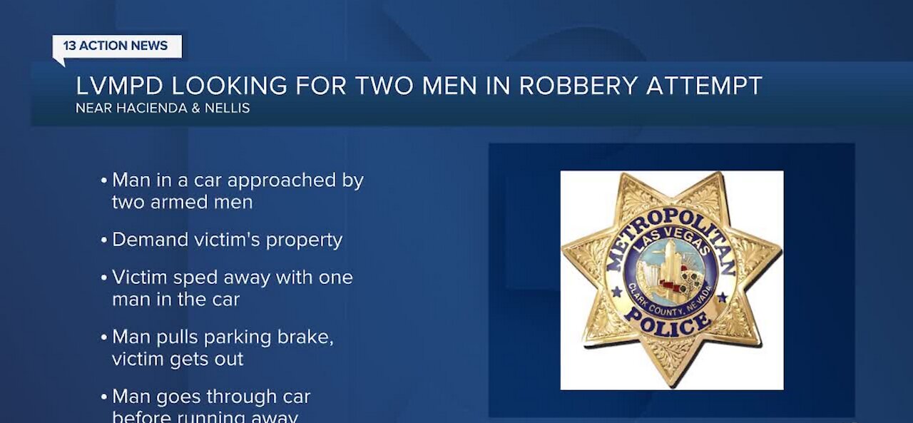 LVMPD looking for two men in robbery attempt