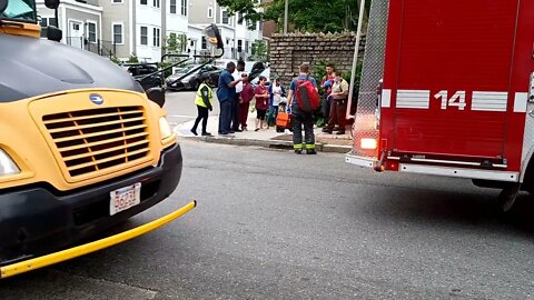 Boston fire department responded to a pedestrian struck on Center Street in Roxbury