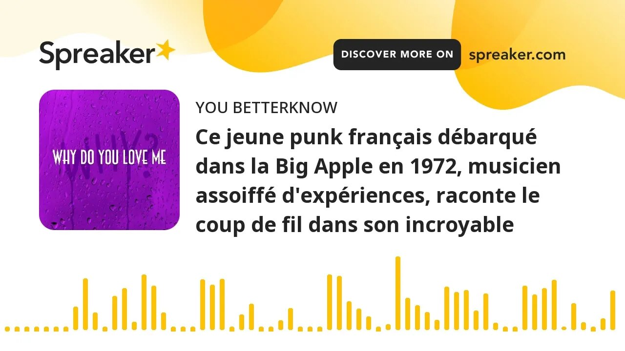 Ce jeune punk français débarqué dans la Big Apple en 1972, musicien assoiffé d'expériences, raconte