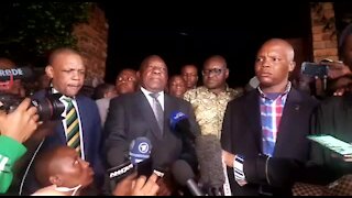 MEDIA: SA President Cyril Ramaphosa outside Winnie Madikizela-Mandela's home in Soweto (ucu)