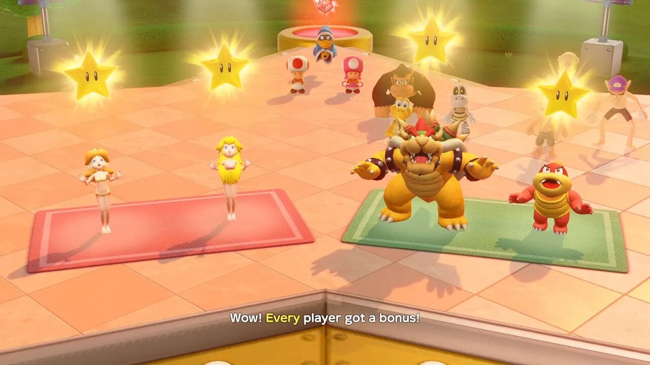 Super Mario Party Partner Party Tantalizing Tower Toys | Daisy Peach vs Bowser Pom Pom