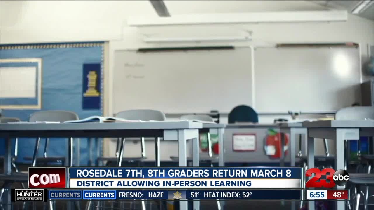 Rosedale Union School District middle school students return date pushed back