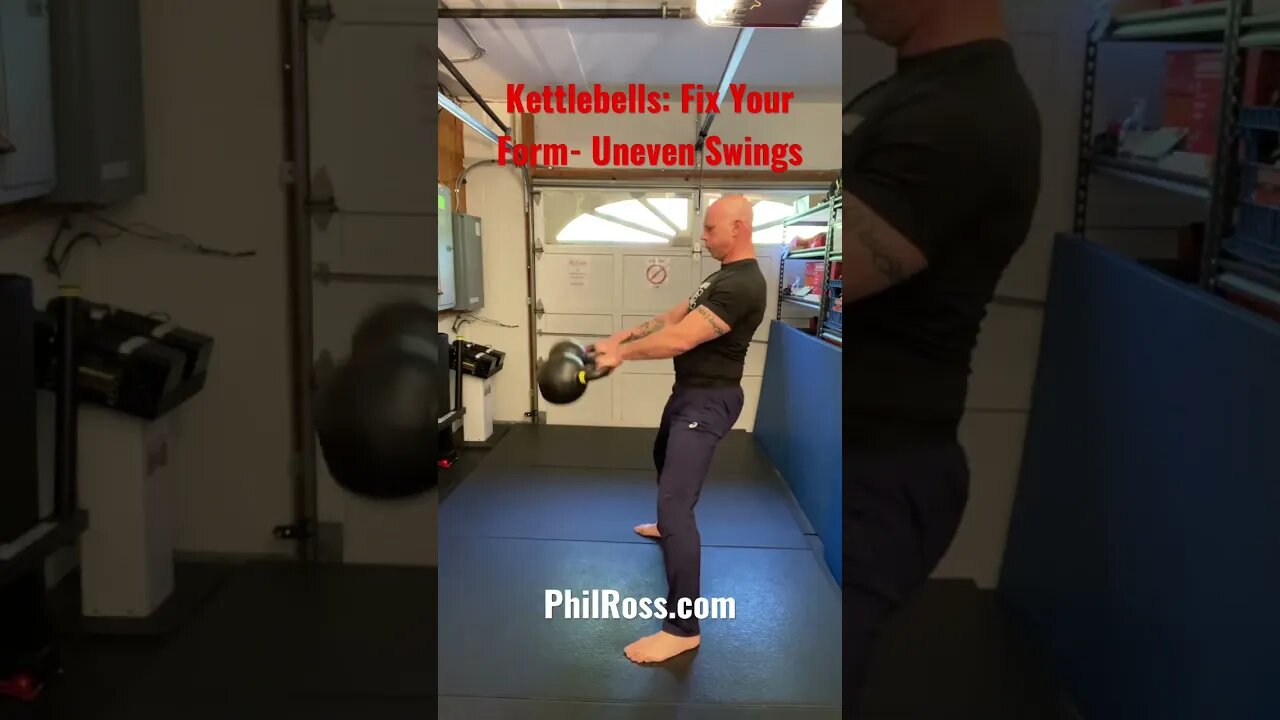 Kettlebells: Fix Your Form- Uneven Swings. #masterphil #fitness #kettlebell #philross #workout