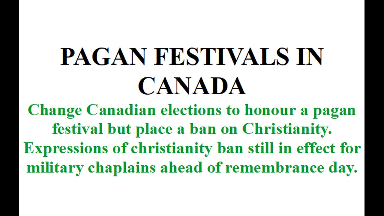 PAGAN FESTIVALS IN CANADA