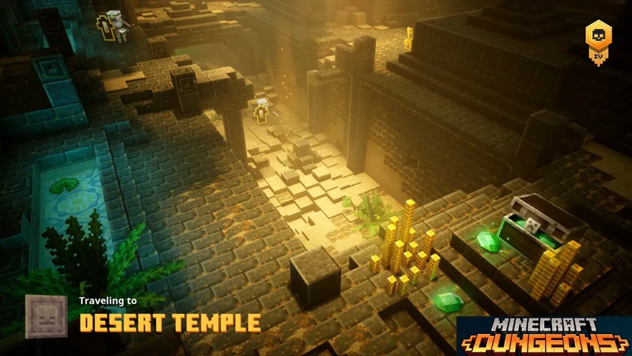 Bashing our way through Desert Temple on Minecraft Dungeons