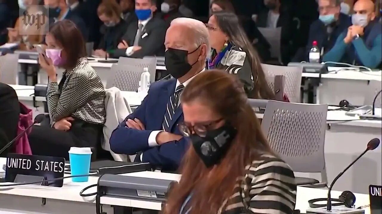 Sleepy Joe Biden Falls Asleep At UN Climate Summit - Handler Wakes Him Up