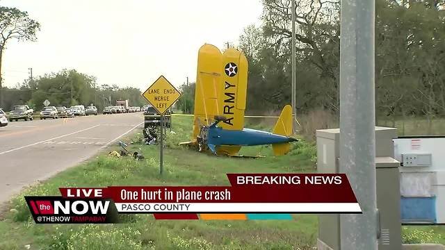 Small plane crashes into power line due to engine malfunction in Pasco County
