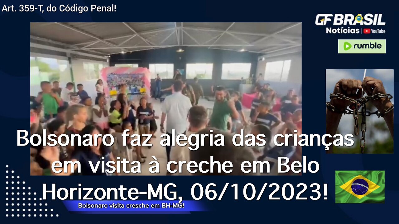 Bolsonaro faz a alegria das crianças em visita a cresche em Belo Horizonte-MG, 06/10/2023!