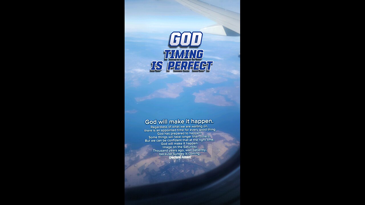 God. God Timing is perfect (QUOTE)