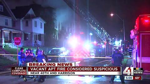 Crews put out suspicious fire at vacant building