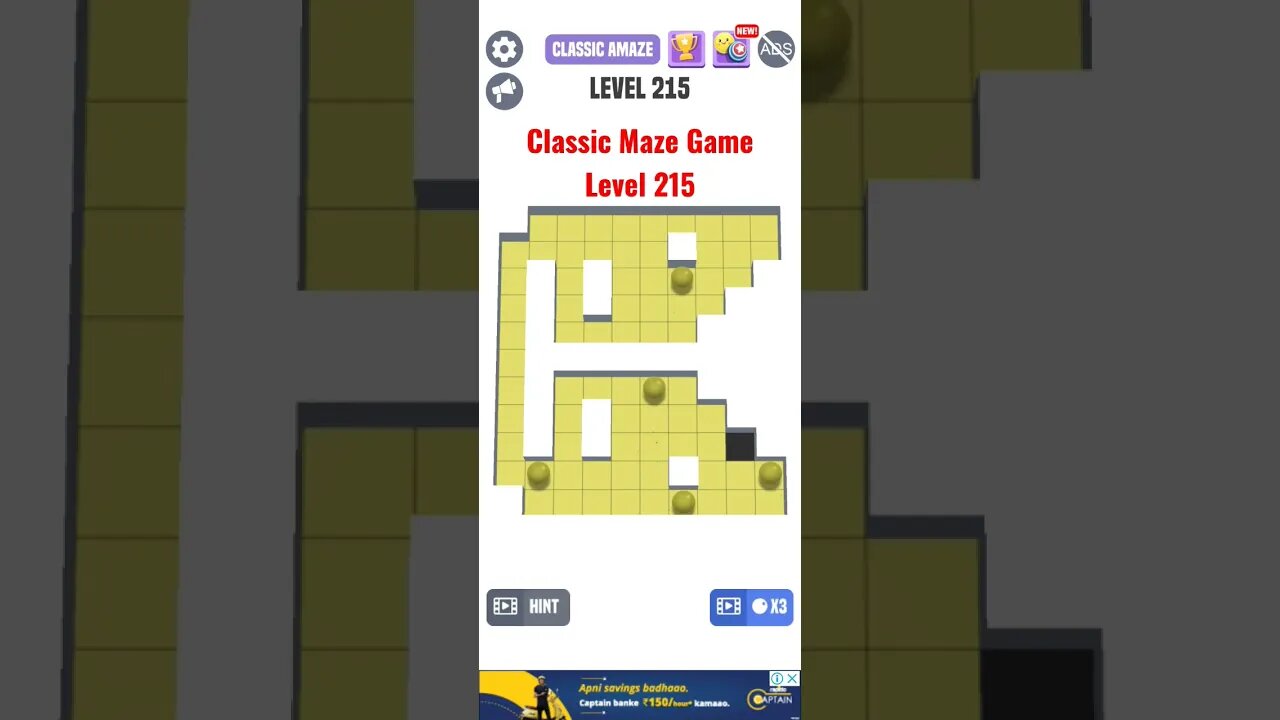 Classic Maze Game Level 215. #shorts