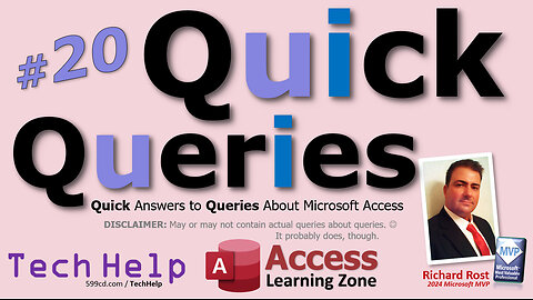 Microsoft Access Quick Queries #20: Avoiding Lookup Fields, Dlookup, and Database Maintenance Tips