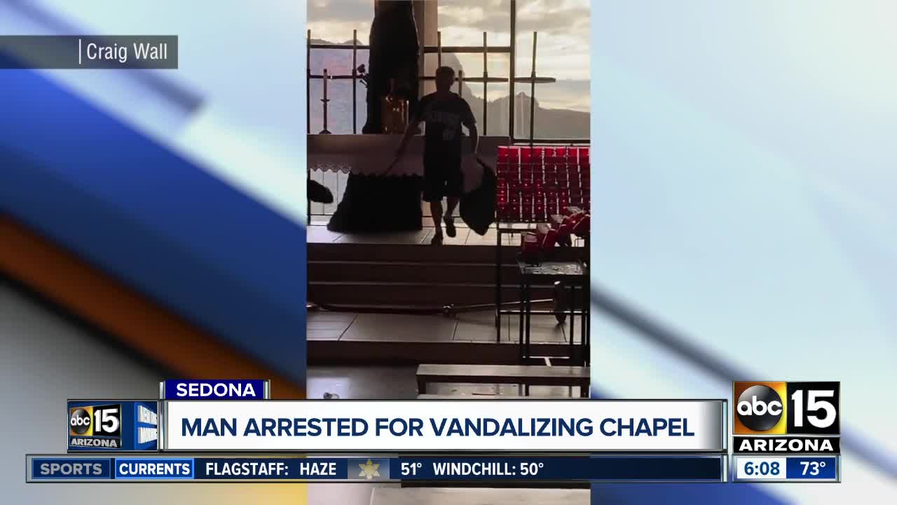 Man arrested after vandalism at Sedona chapel