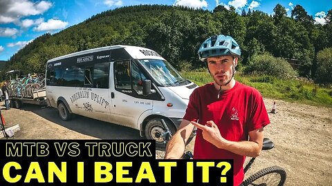 MOUNTAIN BIKER VS UPLIFT TRUCK | WHO IS FASTER!?