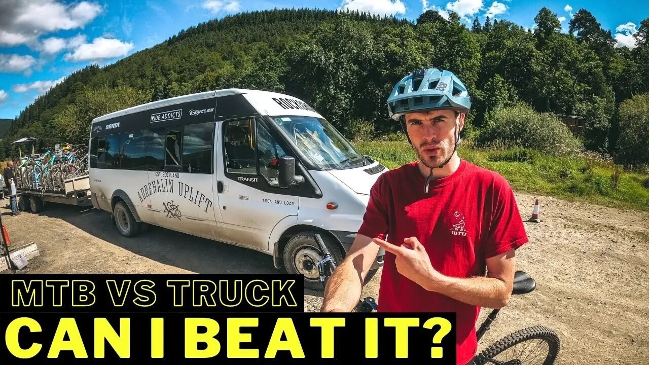 MOUNTAIN BIKER VS UPLIFT TRUCK | WHO IS FASTER!?