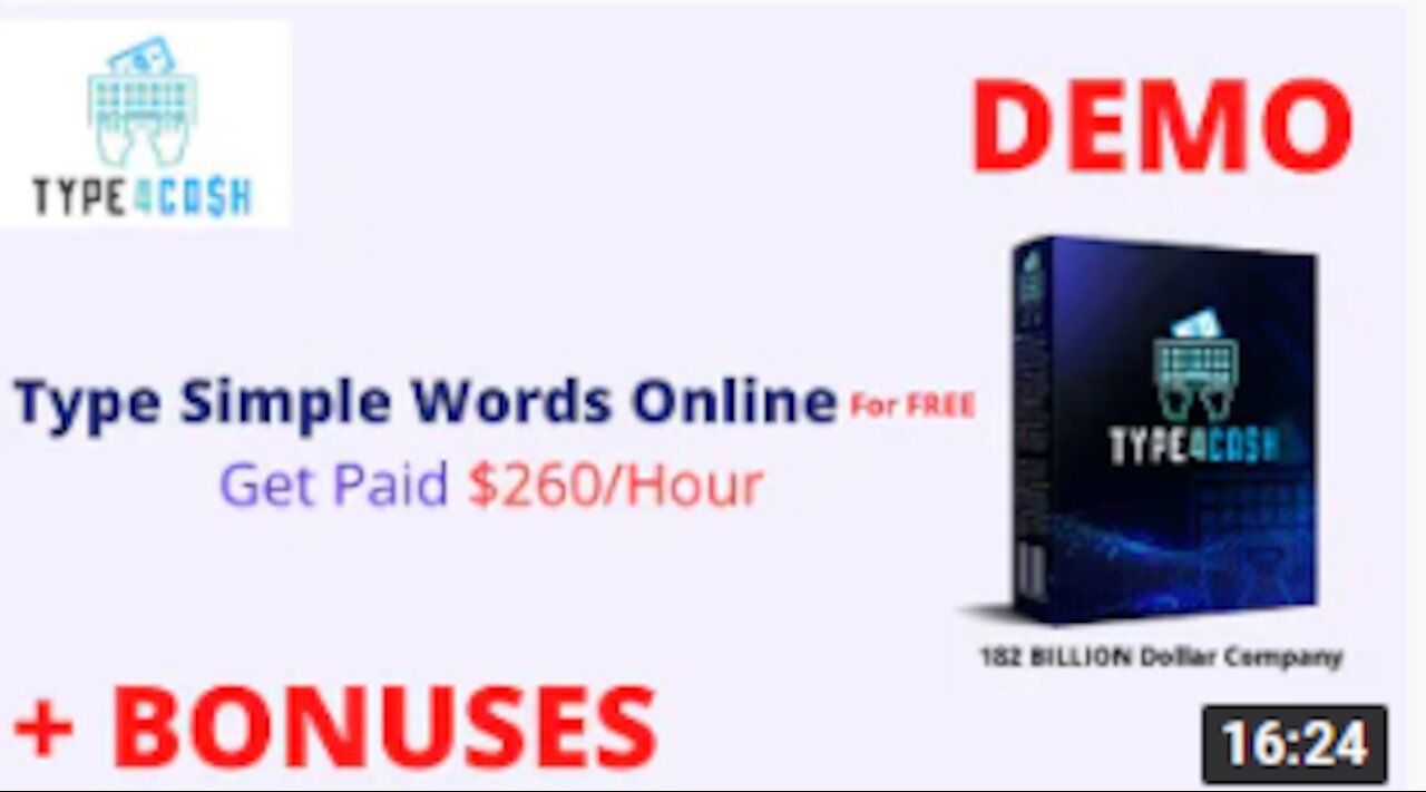 Type4Cash Demo✨Typing Simple Words = Make $200-300 Every Single Hour✨Foolproof WayMMO