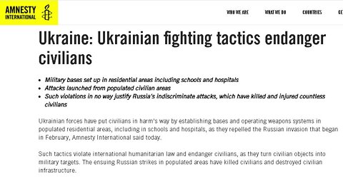 Amnesty International denounce the ukrainian army!!!