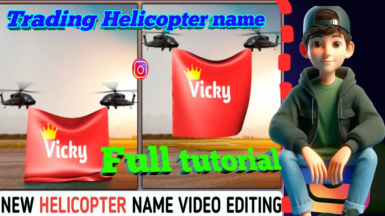 trading Helicopter name status video editing kaise kare