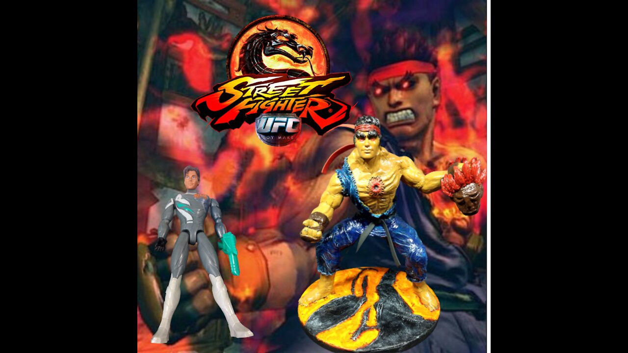 How to make a collectible statue of the character "evil ryu" using a max steel toy