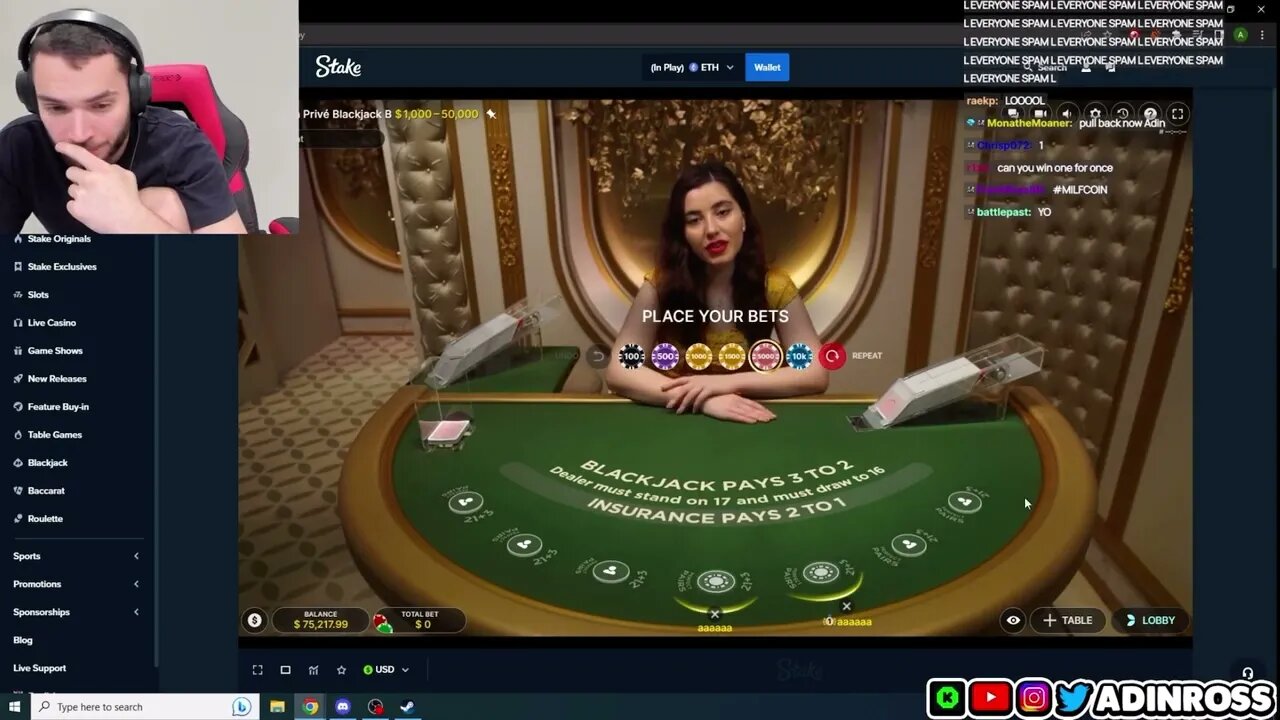 Adin Ross Loses $200K in 3 Minutes!! *RAGING*😂