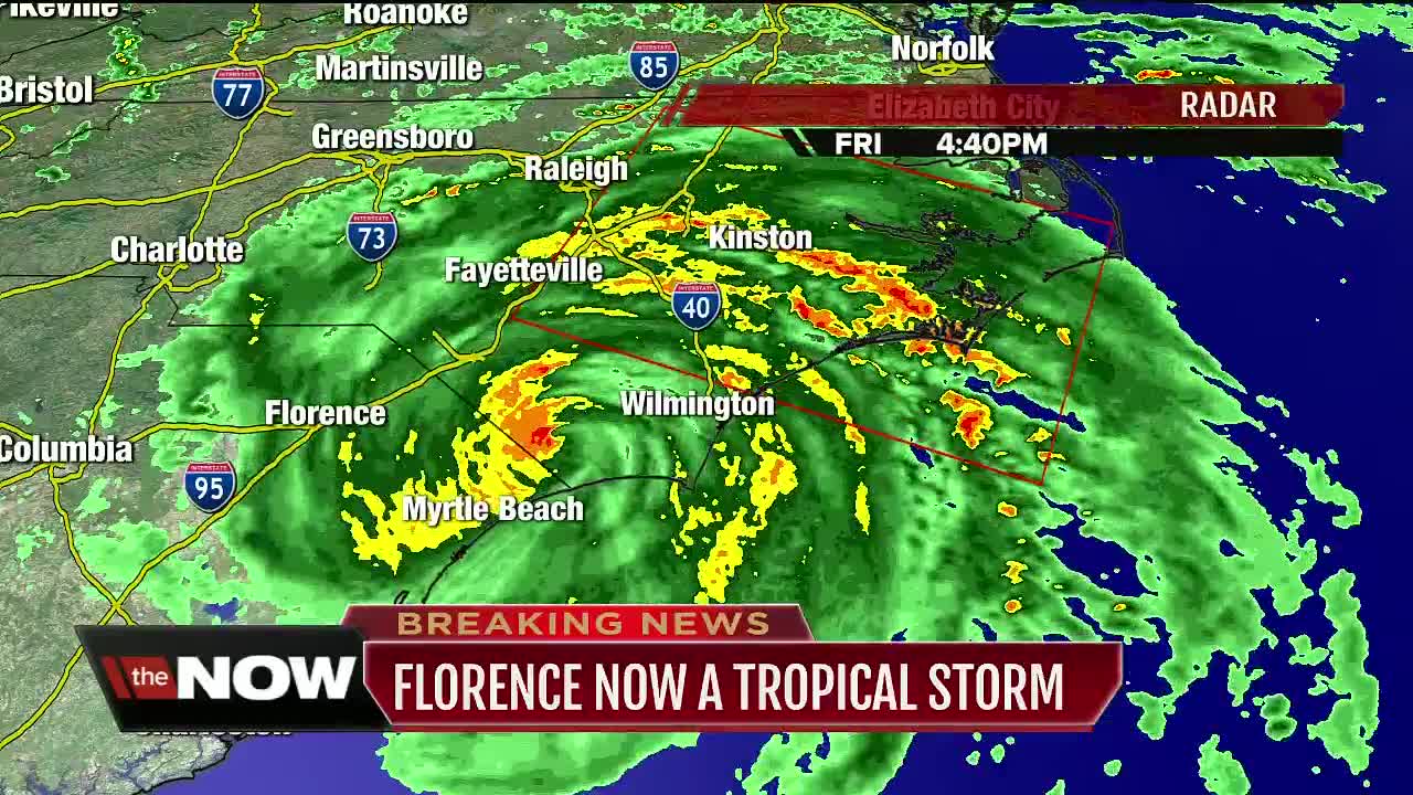 Hurricane Florence downgraded to Topical Storm