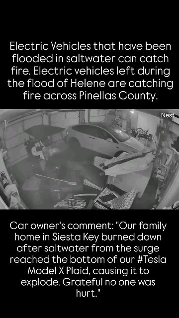 Hurricane Helene destroys a Tesla which destroys a home