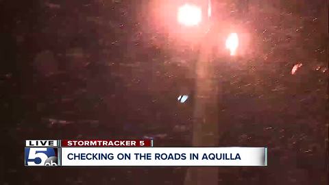 Checking on the roads in Aquilla