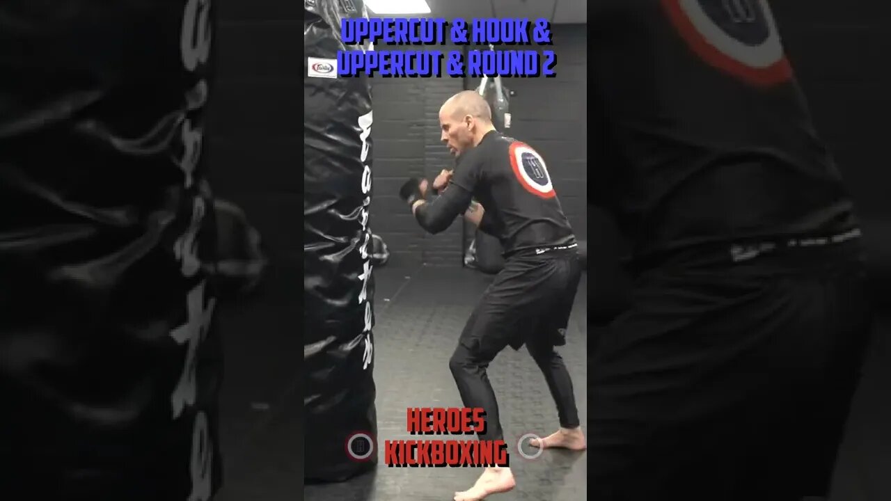 Heroes Training Center | Kickboxing "How To Double Up" Uppercut & Hook & Uppercut & Round 2 #Shorts