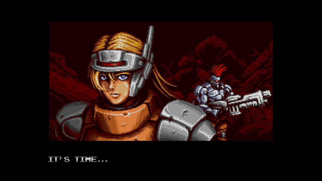 Blazing Chrome Intro - Retro Pixel Art Future Humanity Lost Slight Comedy