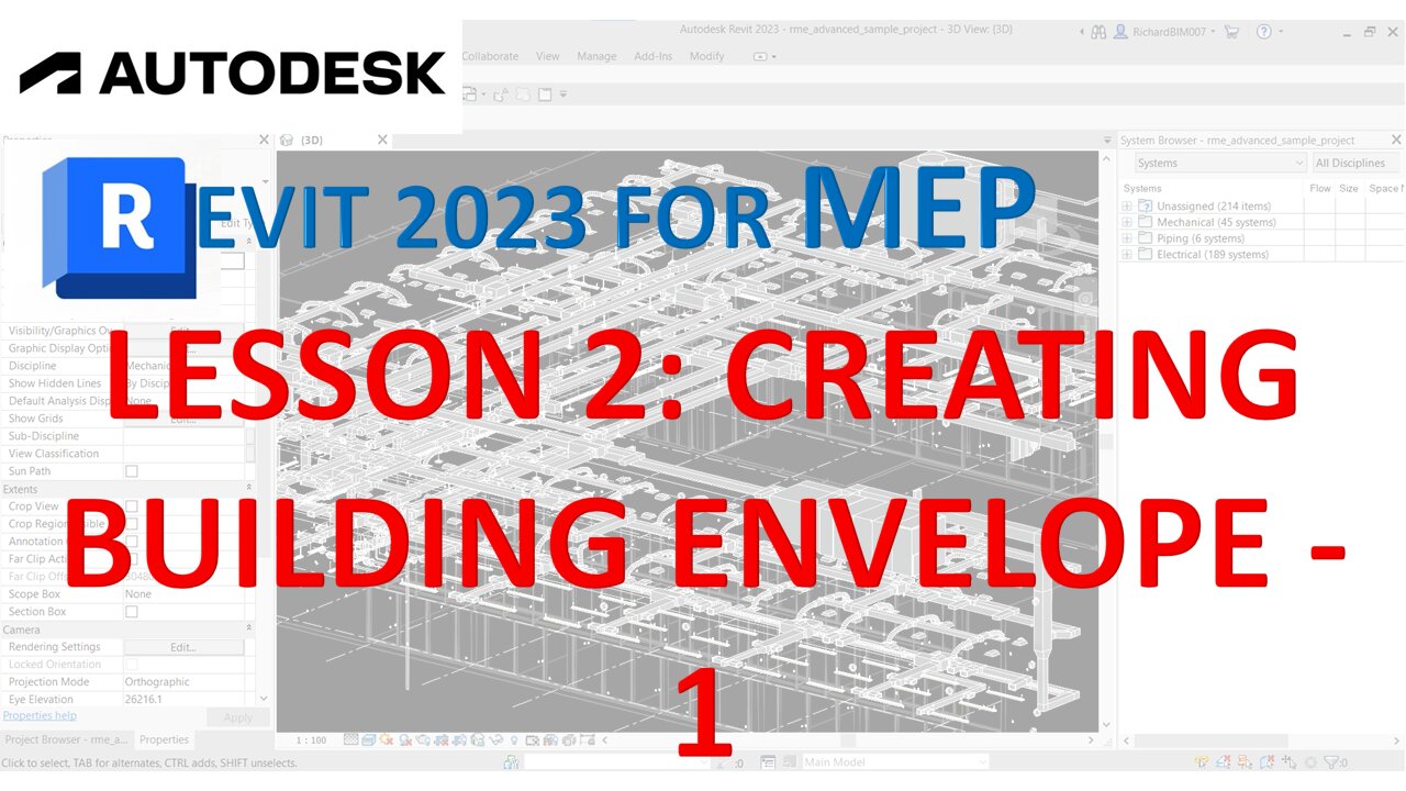 REVIT 2023 FOR MEP - Lesson 2 Creating Building Envelope 1