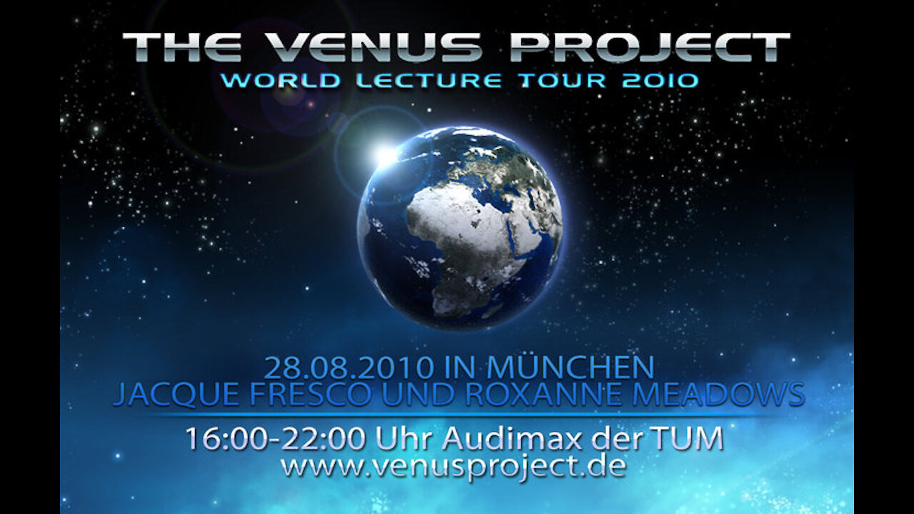 The Venus Project World Lecture Tour 2010 - Live@Audimax München (Jacque Fresco talk)