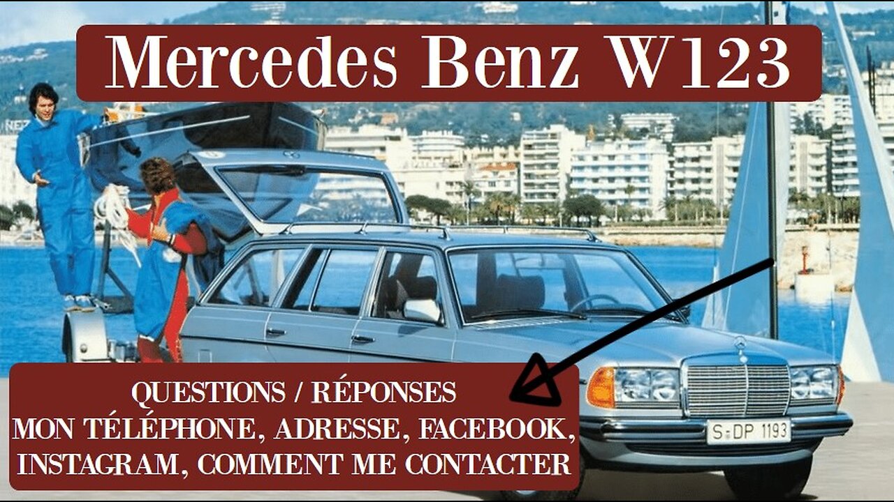 Mercedes Benz W123 - Comment m´envoyer photos videos, m´appeller, mon Facebook instagram. J´explique