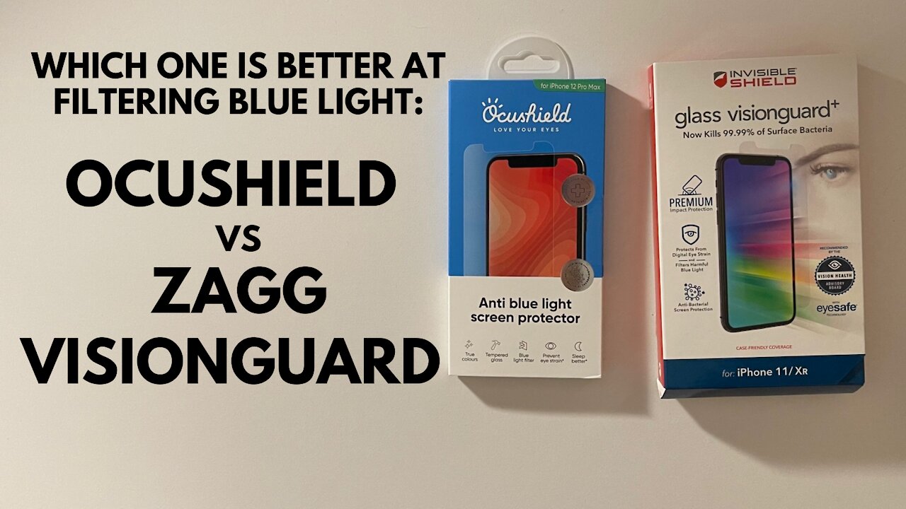 Blue Light Filter Test | Zagg Invisible Shield VisionGuard vs Ocushield Blue Light Screen Protector