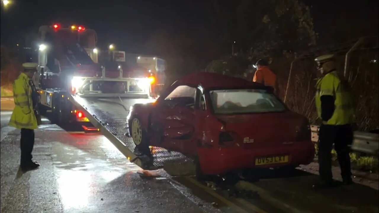 POLICE TAKING CRASHED CAR