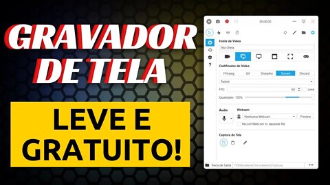 GRAVADOR DE TELA DE GRAÇA E PARA PC FRACO! 2022