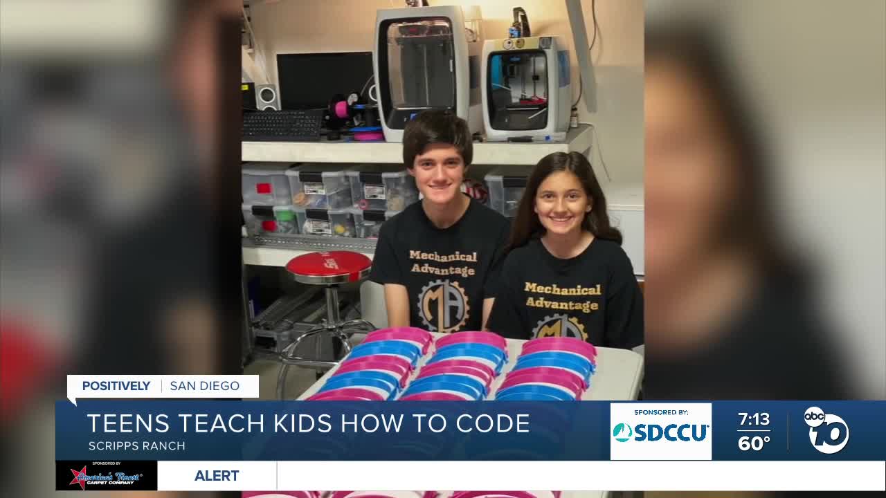 Teens teach kids how to code