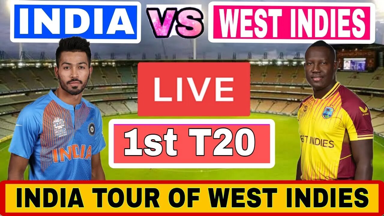 🔴LIVE CRICKET MATCH TODAY | CRICKET LIVE | 1st T20 | Ind vs WI LIVE MATCH TODAY | Cricket 22