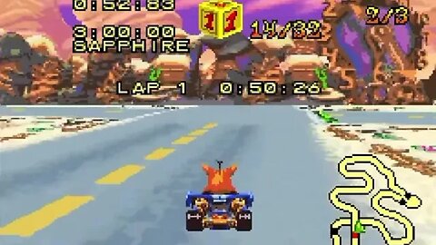 Crash Nitro Kart (GBA) - Out of Time Relic Race Gameplay