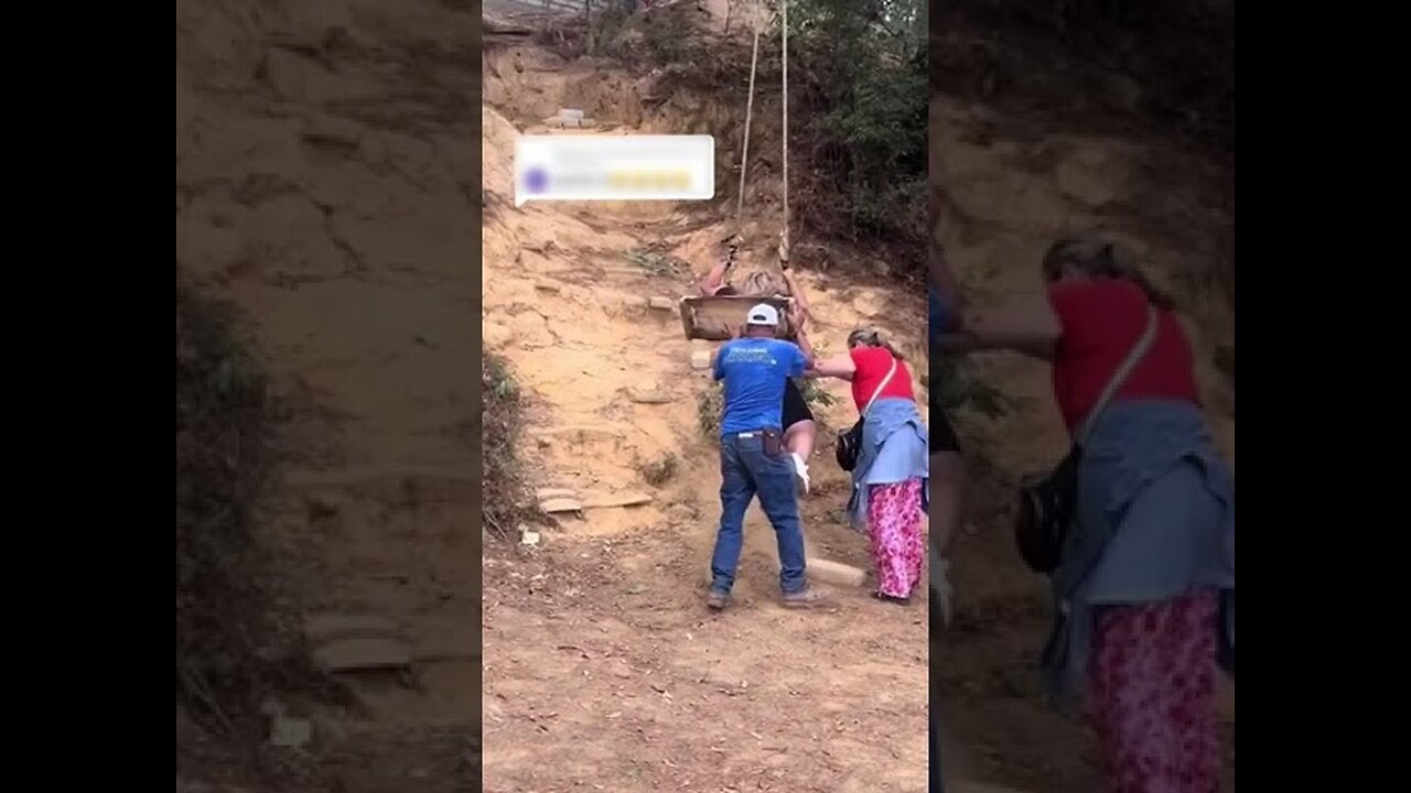 Family Rush to Rescue Woman Stuck on Swing