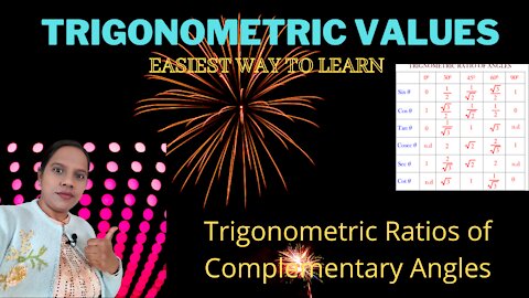 Trigonometric values || trigonometric values of Complementary Angles