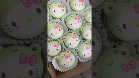 Hello Kitty X Frogs Macaron tiktok myloveatfirstbite