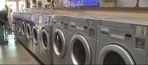 Laundromat using UV lights