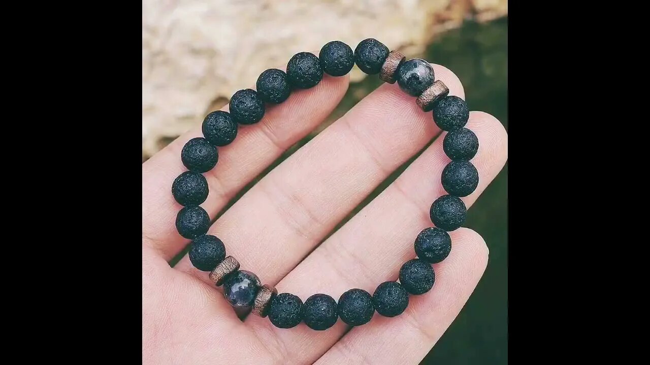 Men Bracelet Natural Moonstone Bead Tibetan Buddha Bracelet Lava Stone Diffuser Bracelets Jewelry