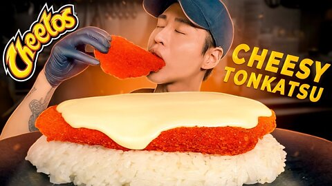 ASMR MUKBANG HOT CHEETOS TONKATSU COOKING & EATING SOUNDS Zach Choi ASM