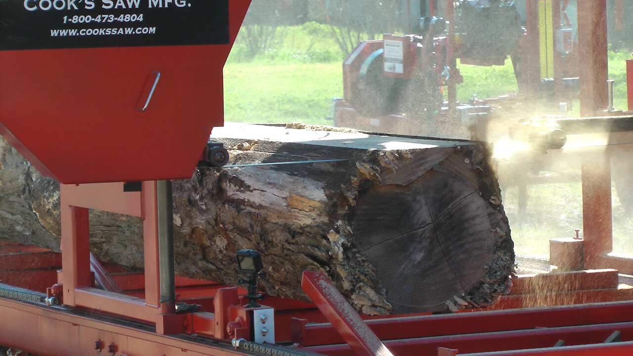 Custom made sawmill for sawing 52" wide beams 40ft long