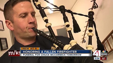 Firefighters performing special duty at McCormick funeral