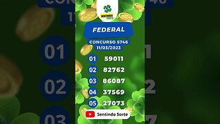 🍀 Resultado LOTERIA FEDERAL 5746 | Sentindo Sorte #shorts