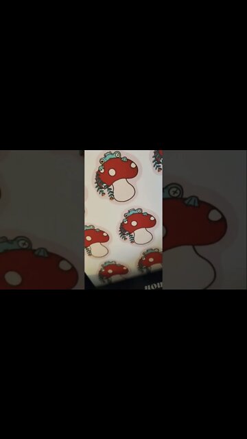 early morning print, toadstool stickers